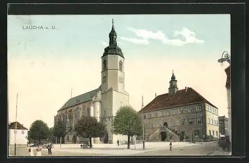 AK Laucha a. U., Rathaus und Kirche