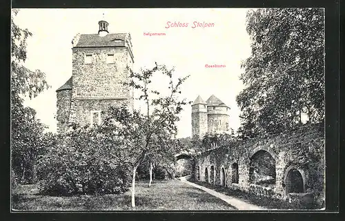 AK Stolpen, Schloss mit Seiger- und Coselturm