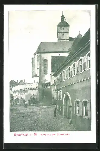 AK Dettelbach a. M., Aufgang zur Pfarrkirche