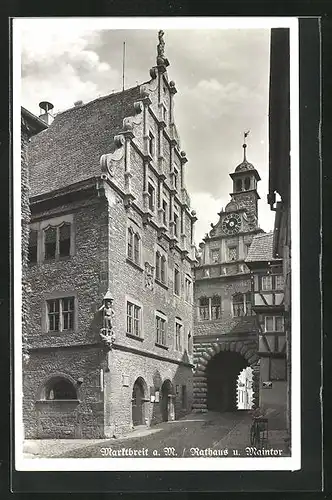 AK Marktbreit a. M., Rathaus und Maintor