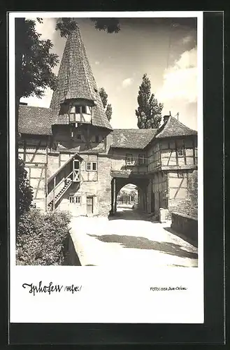 AK Iphofen /Mfr., Rödelseer Tor, Innenansicht
