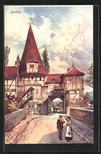 Künstler-AK Iphofen, Rödelseer Tor