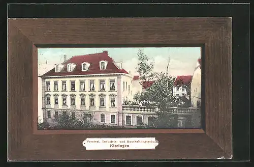 AK Kitzingen, Protest. Industrie- und Haushaltungsschule im Passepartoutrahmen