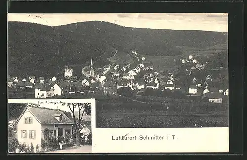 AK Schmitten i. T., Hotel Zum Rosengarten, Teilansicht