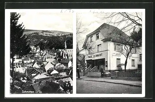 AK Schmitten i. T., Café Schmidt, Kanonenstrasse 5, Teilansicht