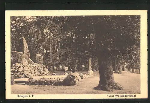 AK Usingen i. T., Fürst Walraddenkmal