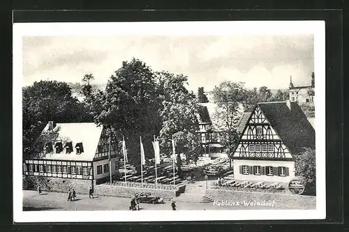 AK Koblenz, Gasthof Weindorf, Strassenpartie
