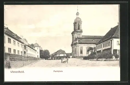 AK Wiesentheid, Marktplatz mit Kirche