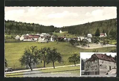 AK Mauloff /Hochtaunus, Gasthaus, Blick auf das Dorf