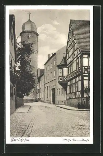 AK Gerolzhofen, Blick in die Weisse Turm-Strasse