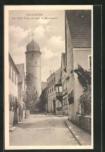 AK Gerolzhofen, Der weisse Turm aus dem 14. Jahrhundert