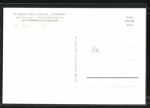 AK Thierbach /Frankenwald, Gasthof Faunken