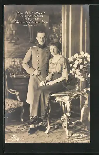 AK Prinz Ernst August mit seiner Braut Victoria Louise Herzogin von Braunschweig