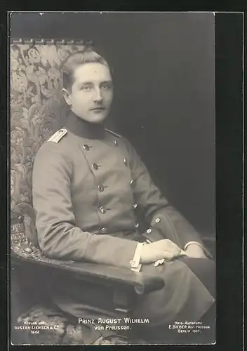 AK Prinz August Wilhelm von Preussen in Uniform