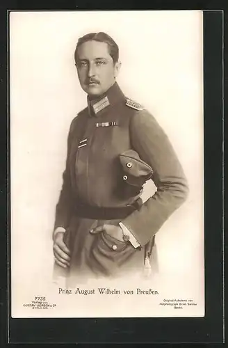 AK Prinz August Wilhelm von Preussen in Uniform