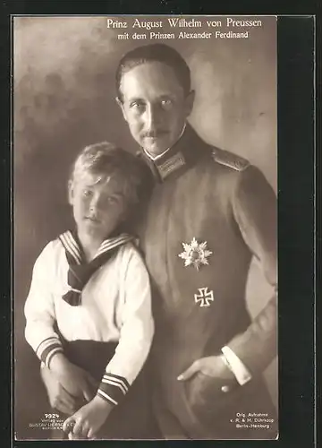 AK Prinz August Wilhelm von Preussen mit Sohn Prinz Alexander Ferdinand