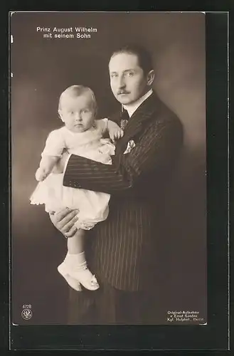 AK Prinz August Wilhelm von Preussen mit seinem Sohn