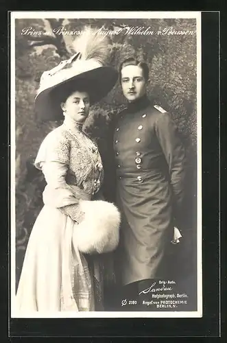 AK Prinz und Prinzessin August Wilhelm von Preussen