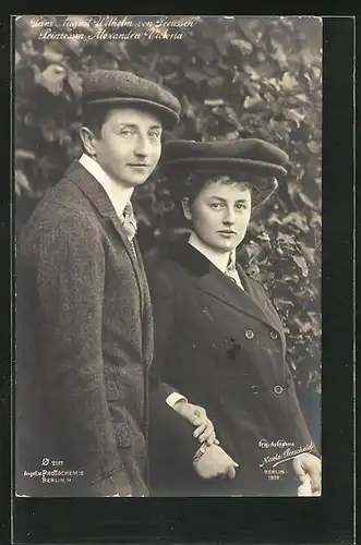 AK Prinz August Wilhelm von Preussen und Prinzessin Alexandra Victoria
