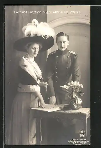 AK Prinz und Prinzessin August Wilhelm von Preussen