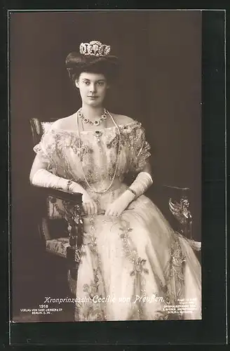 AK Portrait der Kronprinzessin Cecilie von Preussen