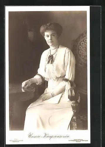 AK Portrait der Kronprinzessin Cecilie von Preussen