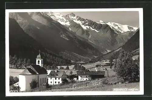 AK Gschnitz, Ortsansicht mit Blick ins Tal