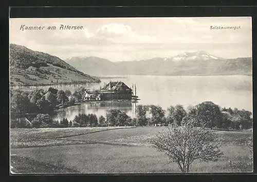 AK Kammer am Attersee, Gebäude auf einer Halbinsel