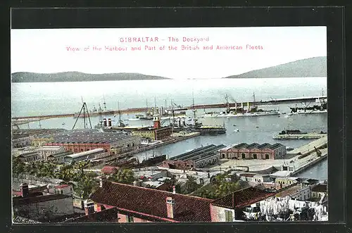 AK Gibraltar, View of the Harbour and Part of the British and American Fleets