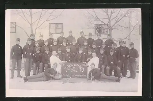 Foto-AK Nevesinje, Soldaten im Schnee