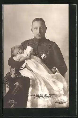 AK Prinz Joachim von Preussen mit seinem Söhnchen Prinz Karl Franz Joseph