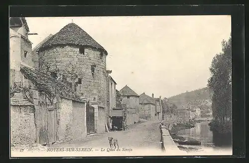 AK Noyers-sur-Serein, Le Quai du Serein