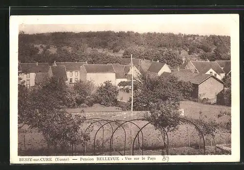 AK Bessy-sur-Cure, Pension Bellevue, Vue sur le Pays