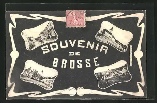 AK Brosses, Vue Générale, L`Église, La Rue