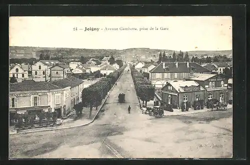 AK Joigny, Avenue Gambetta, prise de la Gare