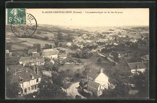 AK Saint-Aubin-Chateauneuf, Vue panoramique sur le bas du pays