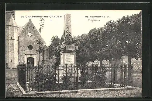 AK La Chapelle-sur-Oreuse, Le Monument