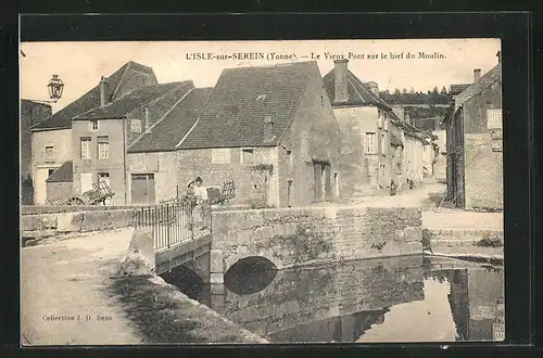 AK L`Isle-sur-Serein, Le Vieux Pont sur le bief du Moulin