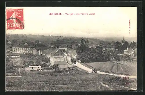 AK Cerisiers, Vue prise des Fours à Chaux