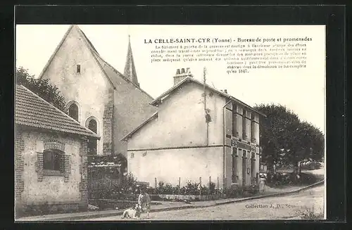 AK La Celle-Saint-Cyr, Bureau de poste et promenades