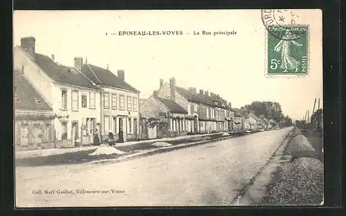 AK Epineau-les-Voves, La Rue principale