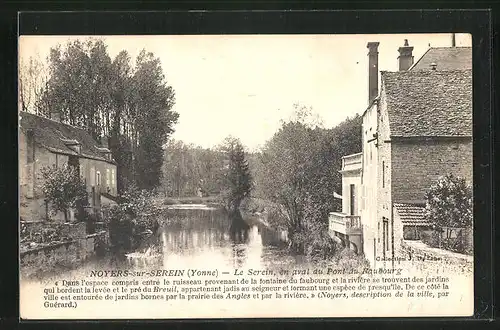 AK Noyers-sur-Serein, Le Serein, en aval du Pont du Faubourg