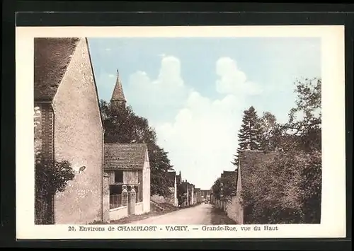 AK Champlost-Vachy, Grande-Rue, vue du Haut