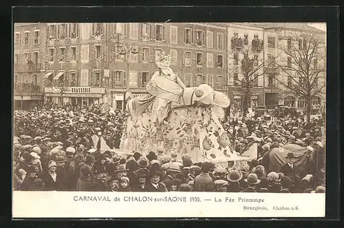 AK Chalon-sur-Saone, Carnaval 1930, La Fée Printemps, Fasching