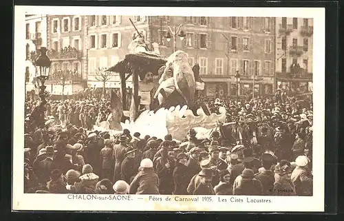 AK Chalon-sur-Saone, Fetes de Carnaval 1935, Les Cités Lacustres, Fasching