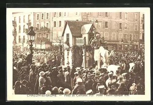 AK Chalon-sur-Saone, Fetes de Carnaval 1935, Mimi Pinson l`époque 1830, Fasching