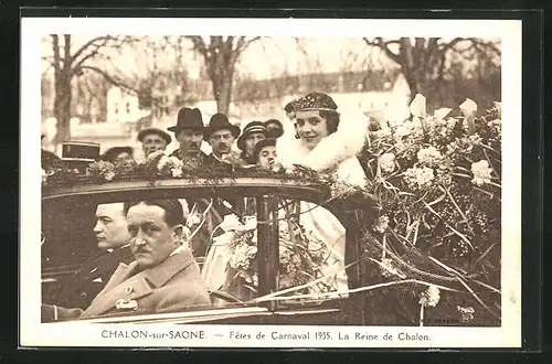 AK Chalon-sur-Saone, Fetes de Carnaval 1935, La Reine de Chalon, Fasching