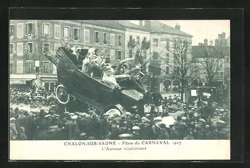 AK Chalon-sur-Saone, Fetes de Carnaval 1927, L`Autocar récalcitrant, Fasching