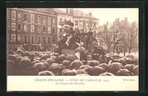 AK Chalon-sur-Saone, Fetes du Carnaval 1923, Le Tonneau des Danaides, Fasching