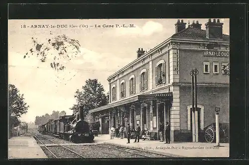 AK Arnay-le-Duc, La Gare, Bahnhof